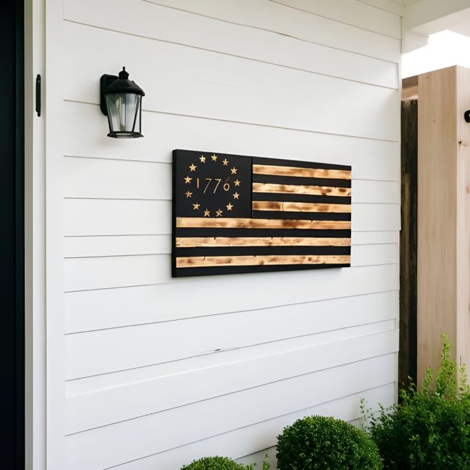 Custom handmade wooden American flag
